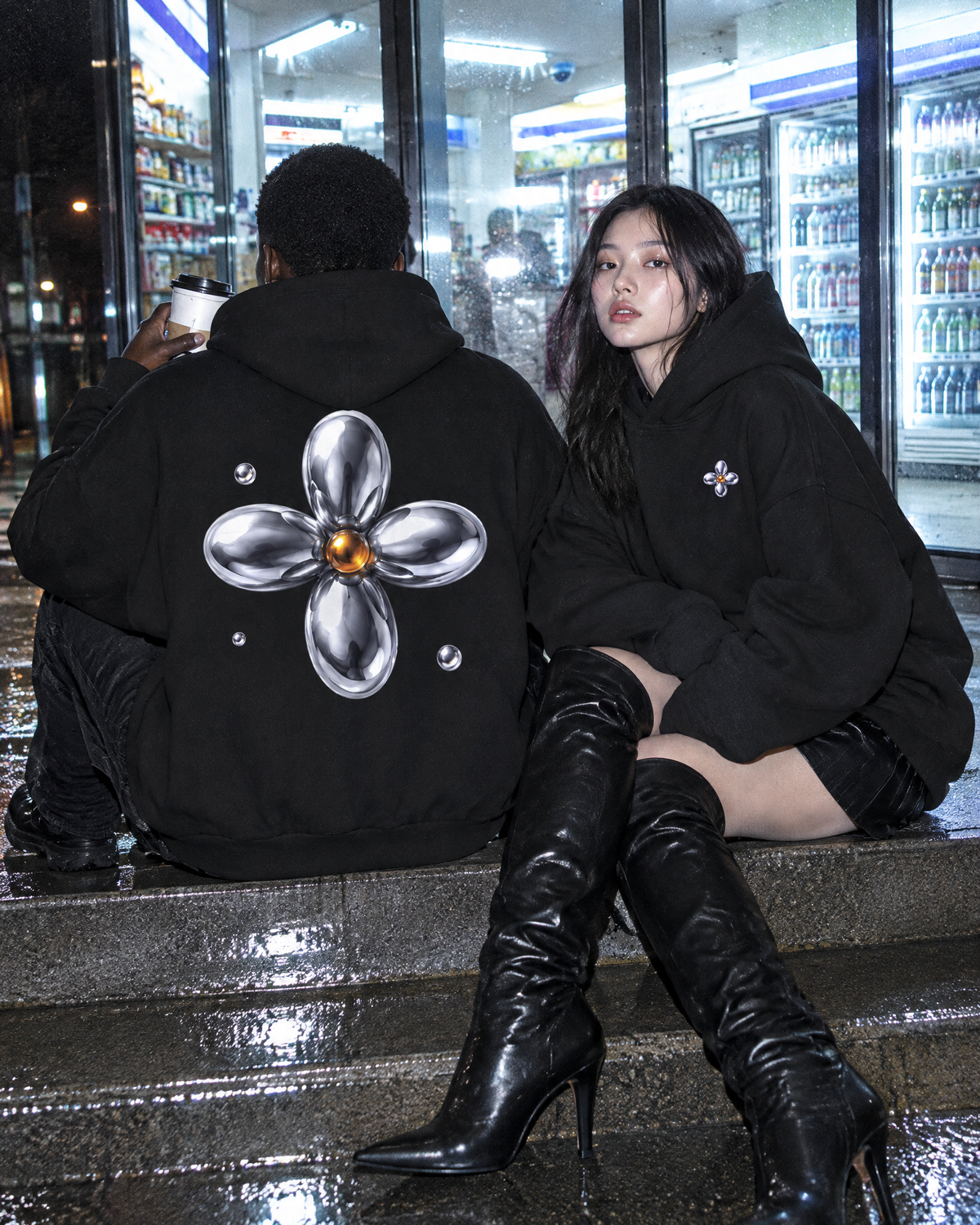THOTHER Liquid Flower Box Minus Oversized Hoodie