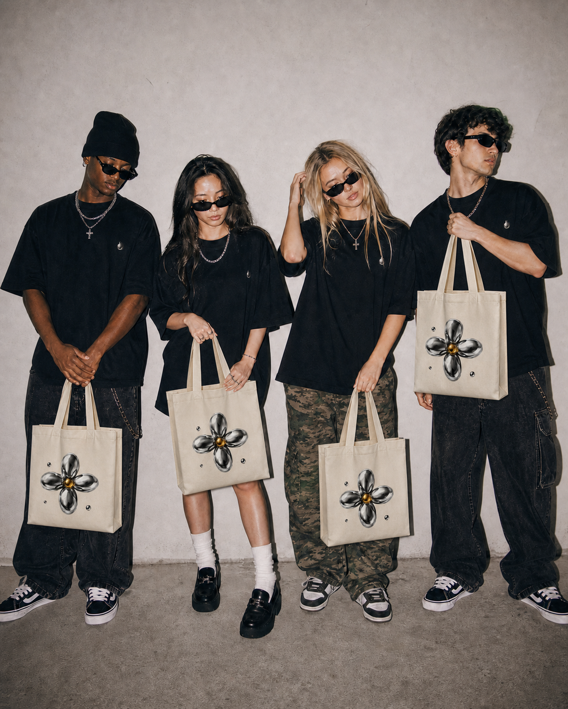 THOTHER Liquid Flower Canvas Tote