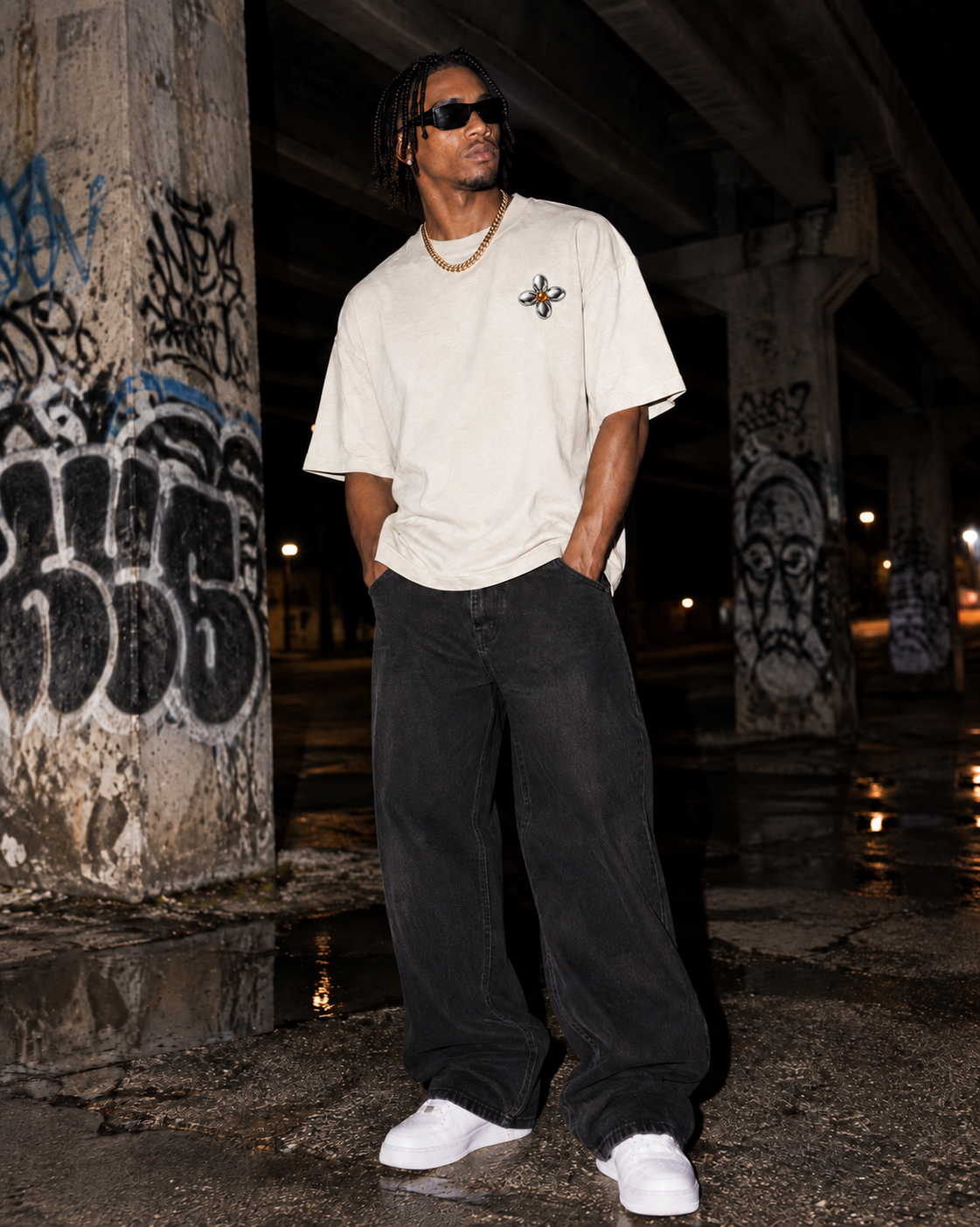 THOTHER Liquid Flower Heavyweight Box Tee