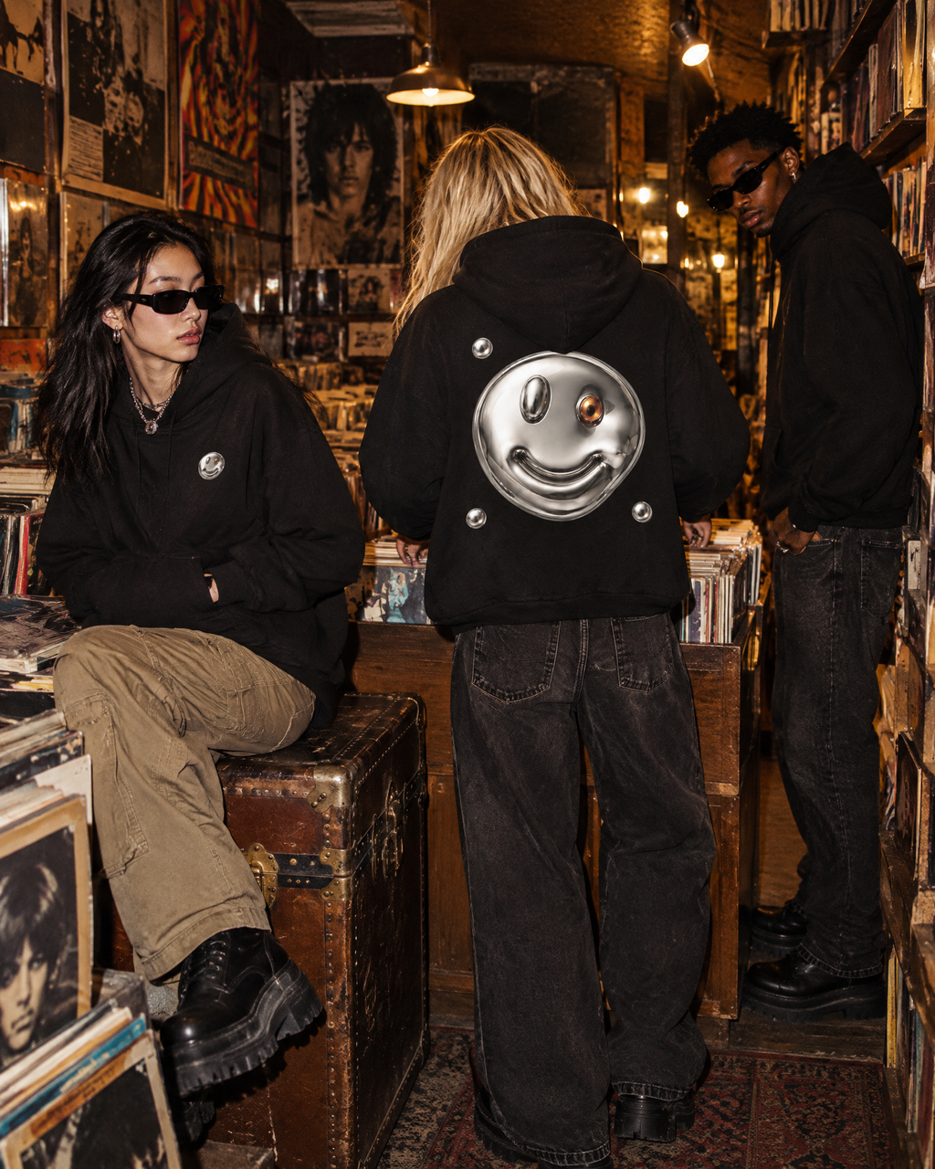 THOTHER Liquid Smile Oversized Hoodie