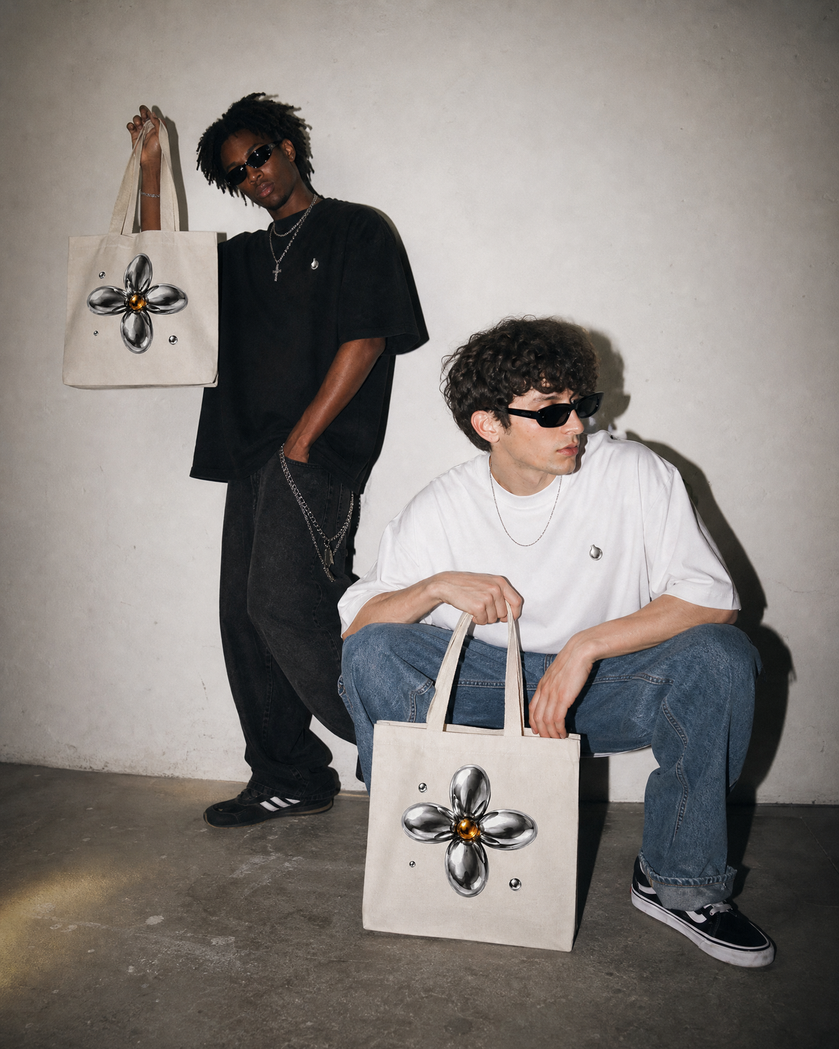THOTHER Liquid Flower Canvas Tote